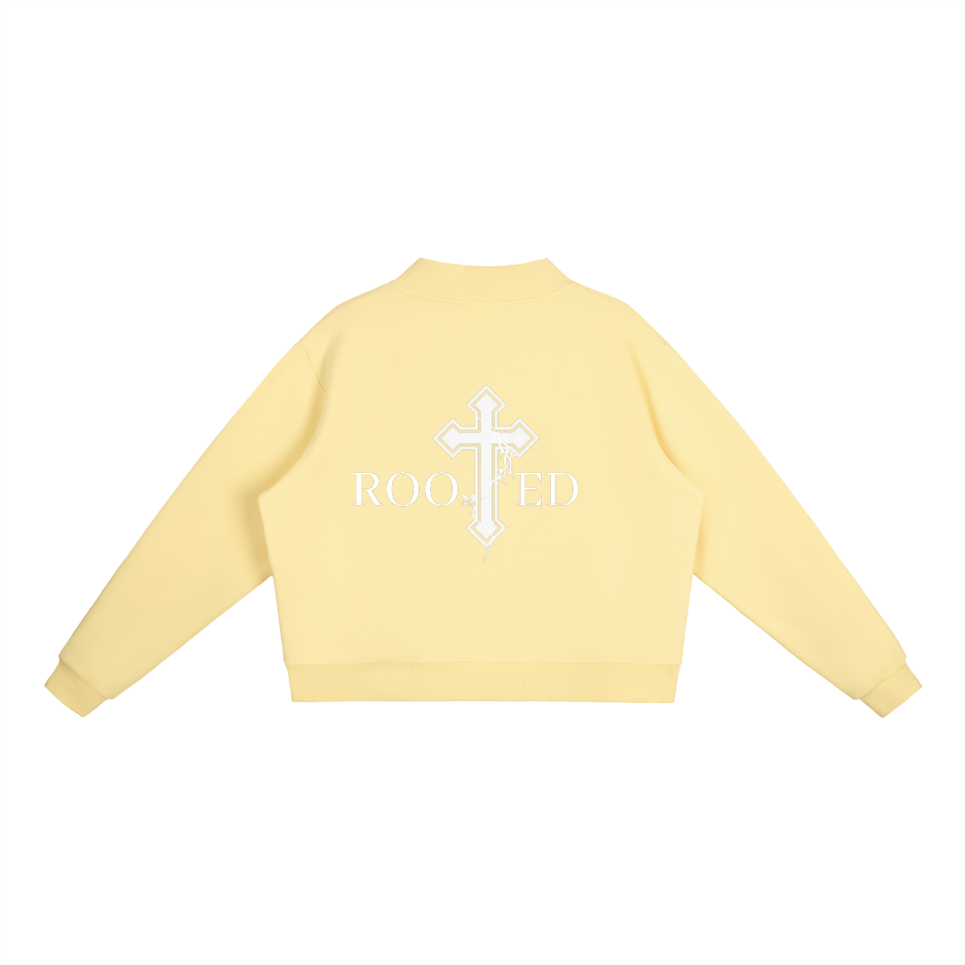 ROOTED Fleece Mock-Neck Crew Sweatshirt