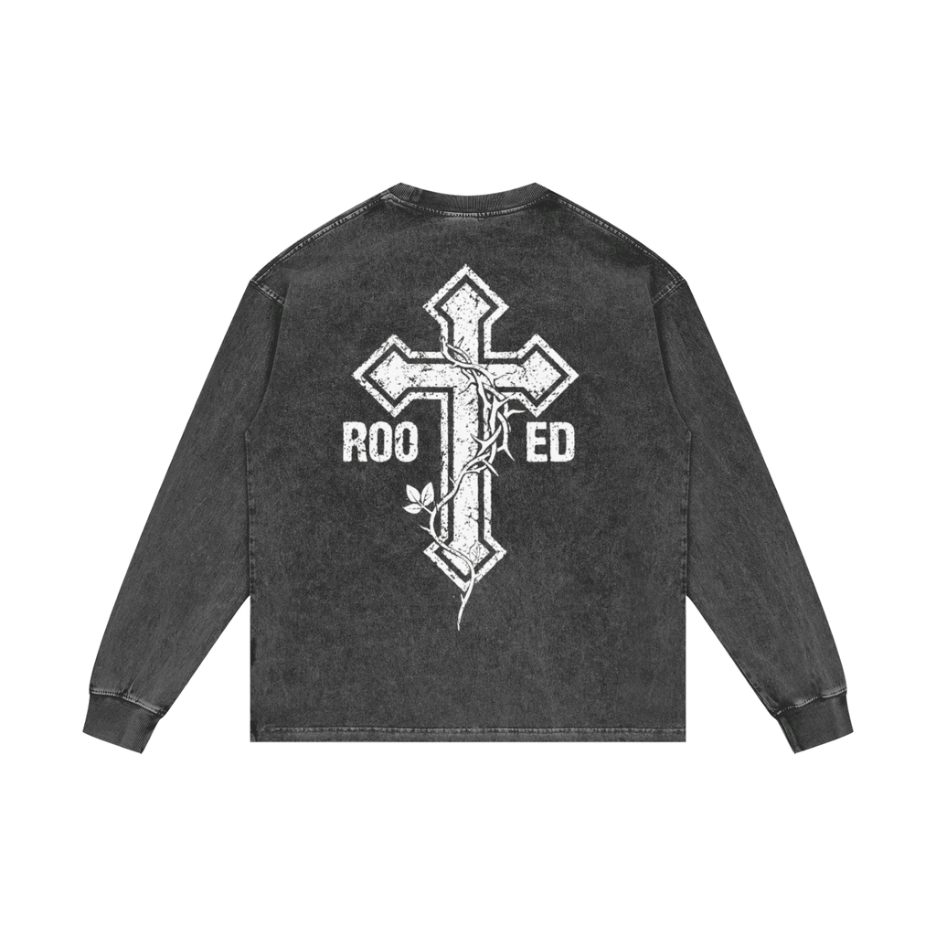 Acid Wash Oversize Long Sleeve T-Shirt