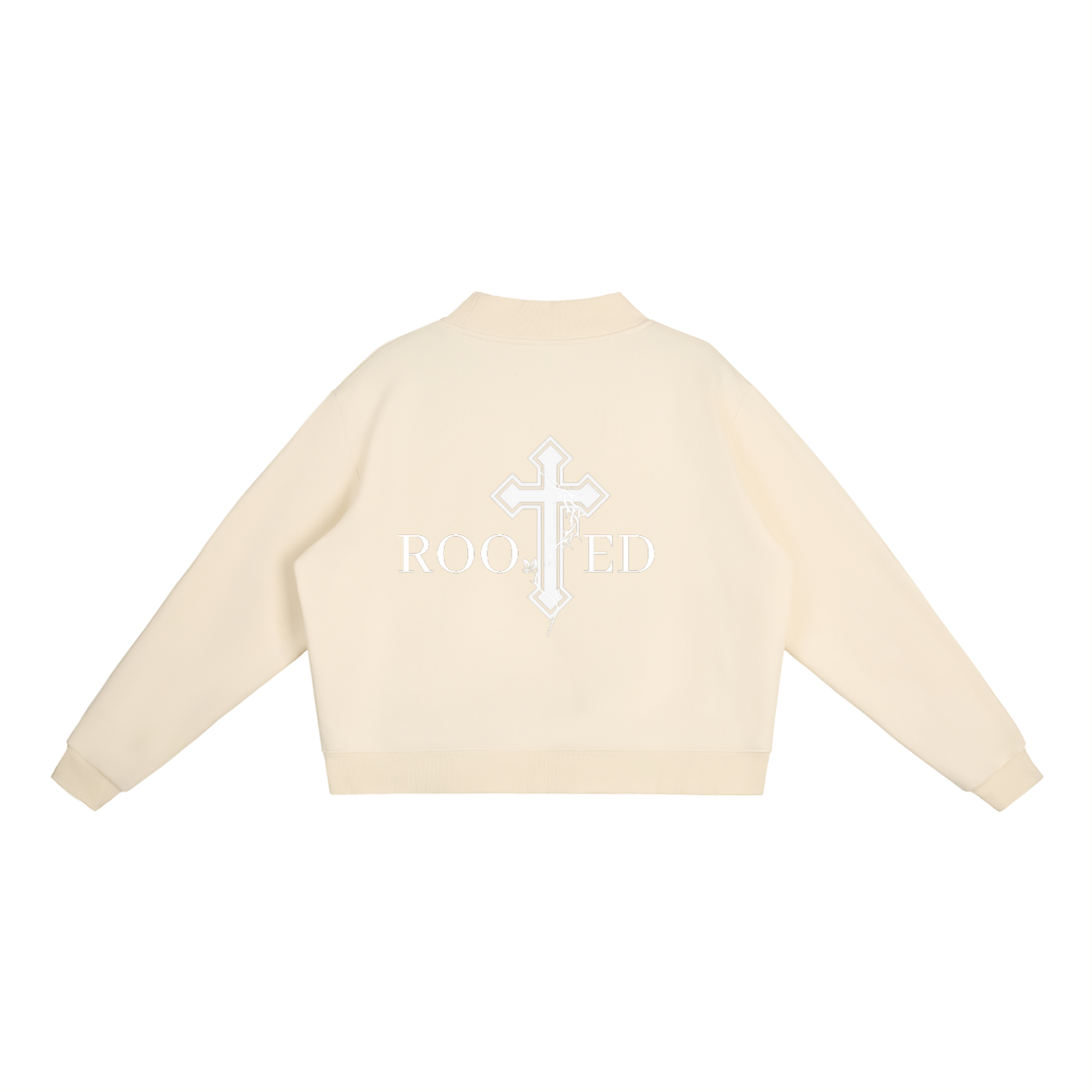ROOTED Fleece Mock-Neck Crew Sweatshirt